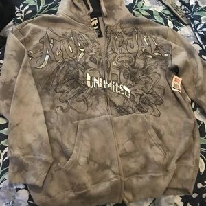 Mens Vintage Ecko Graffiti sweatshirt new with tags size XXL zipper needs repair